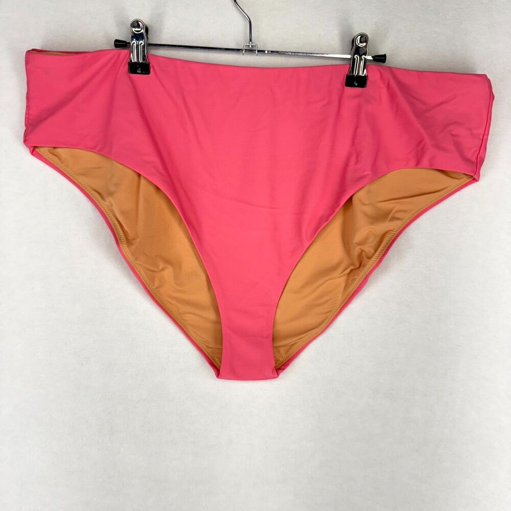 J.Crew High Rise Bikini Bottom Bathing suit Pink Ladies‎ Size 3X NEW BF178 TRO